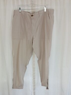 Sonoma Light Tan Drawstring Chinos With Ankle Zippers